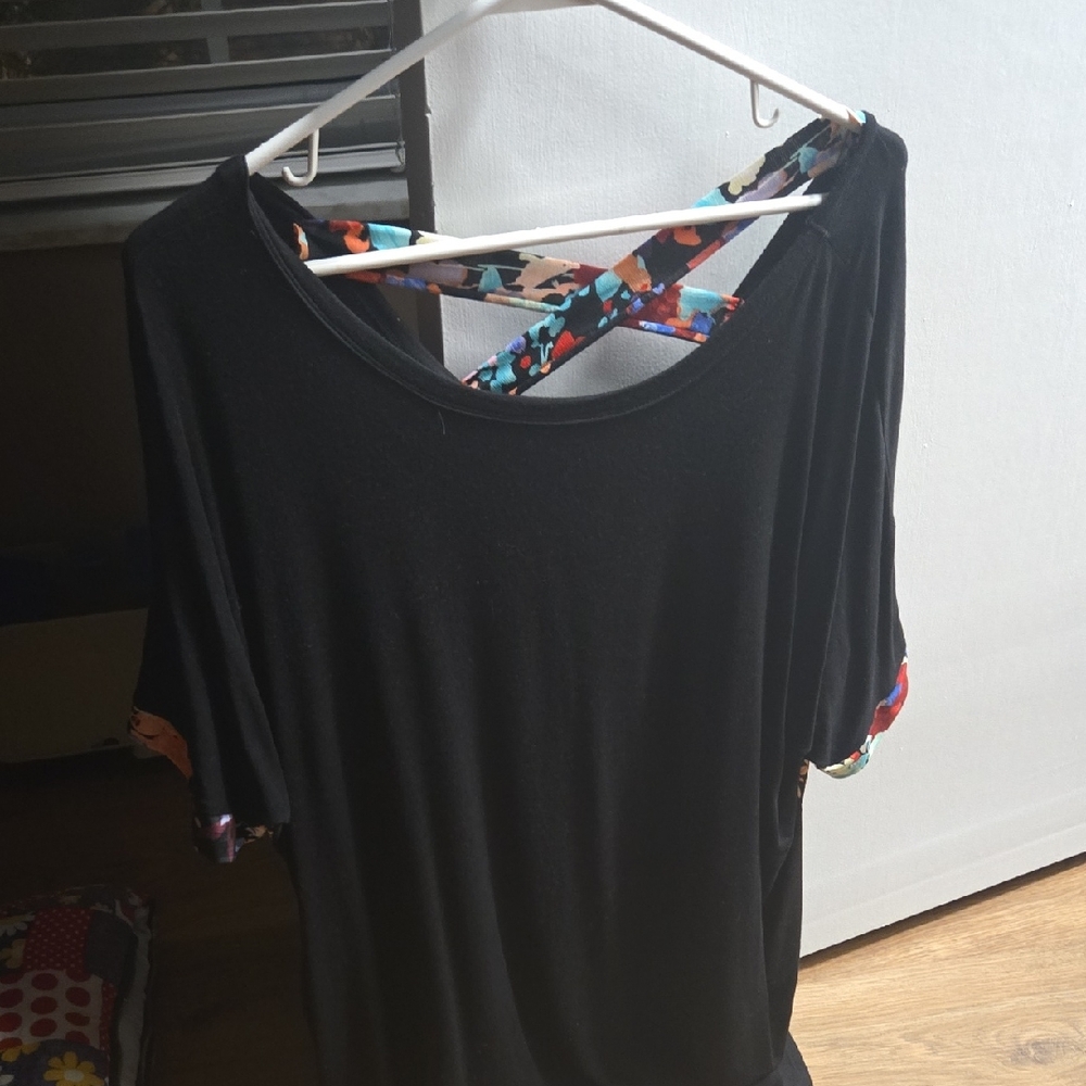 HEIMISH USA Black Tee with Multicolor Accents
